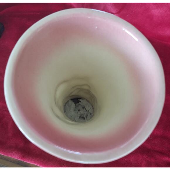 Hull Tokay Pink Green Vase #12 3D Grape Cluster Vine Handle 12" MCM - Excellent - Picture 5 of 7